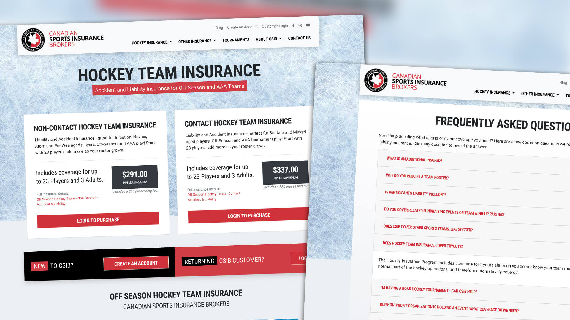 Canadian Sports Insurance Brokers, eCommerce, Canadian Sports Insurance Brokers Website, Portfolio Image, 