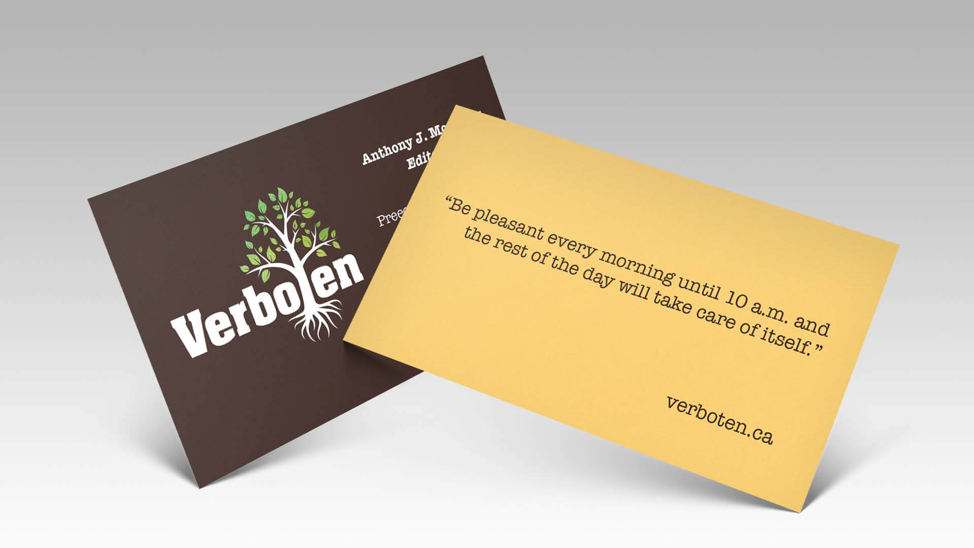 Verboten Publishing Ltd., Logo, Verboten Identity, Portfolio Image, 