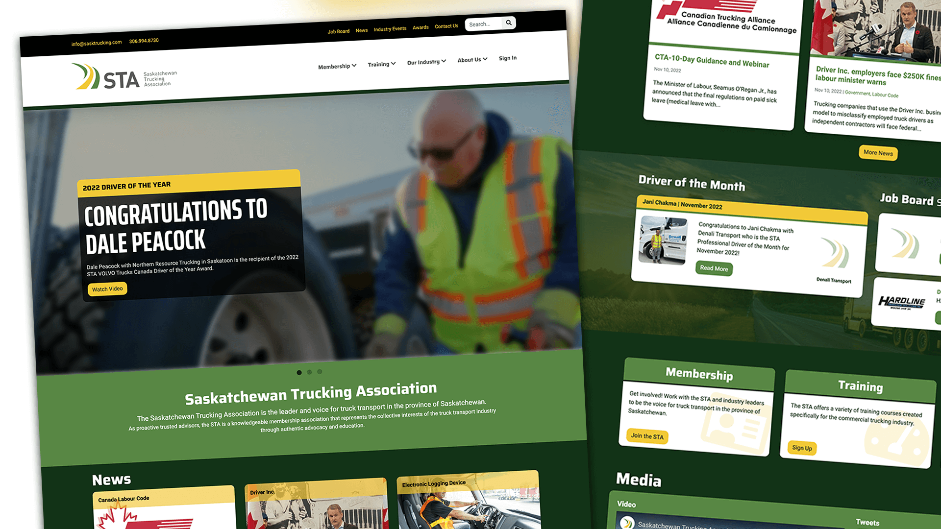 Saskatchewan Trucking Association, Web Apps, STA Driver of the Month Web App, Portfolio Image, 