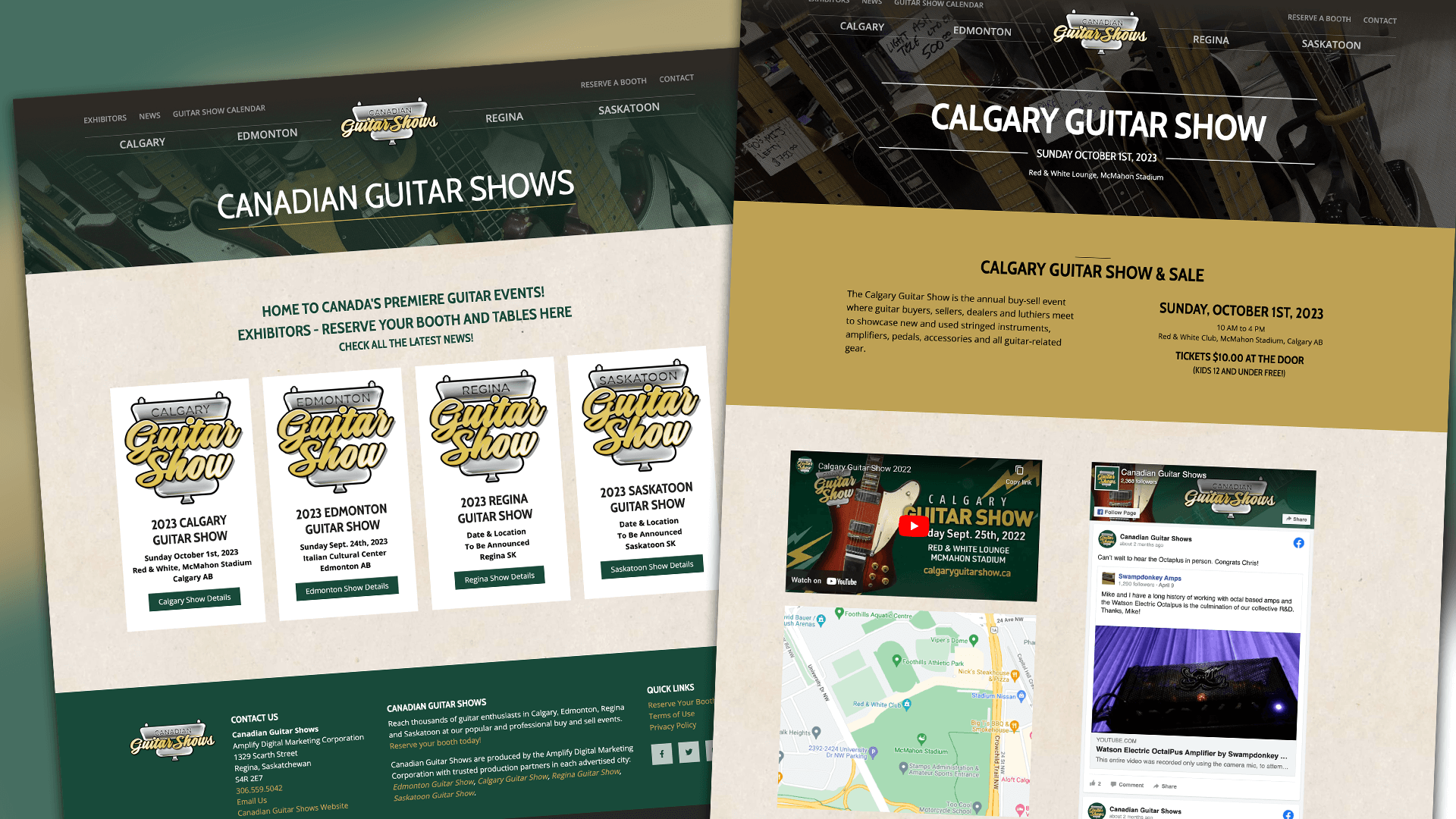 Canadian Guitar Shows, Website, Guitar Show Event Website, Portfolio Image, 