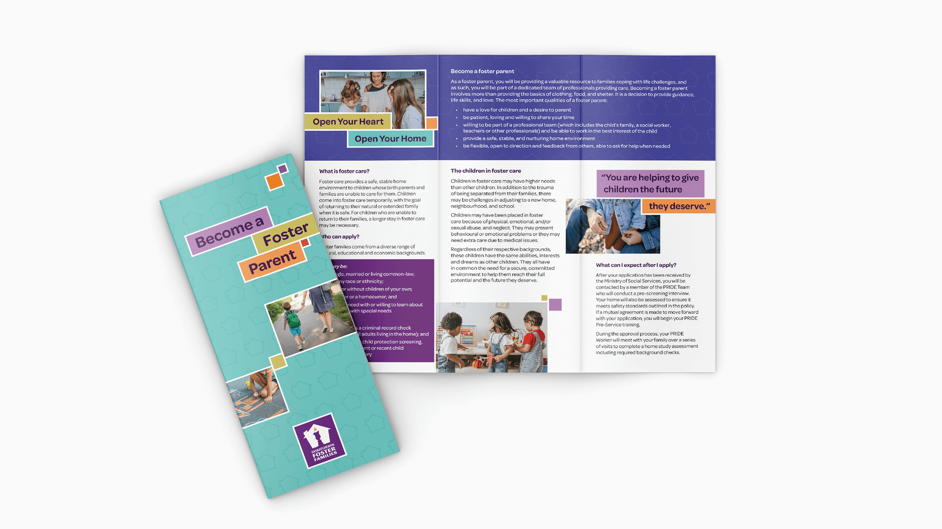 Saskatchewan Foster Families Association, Design, SFFA Brochure, Presentation Folder, Portfolio Image